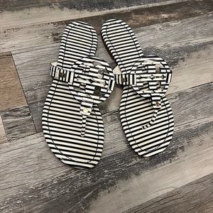 Tory Burch miller sandals navy and white size 10